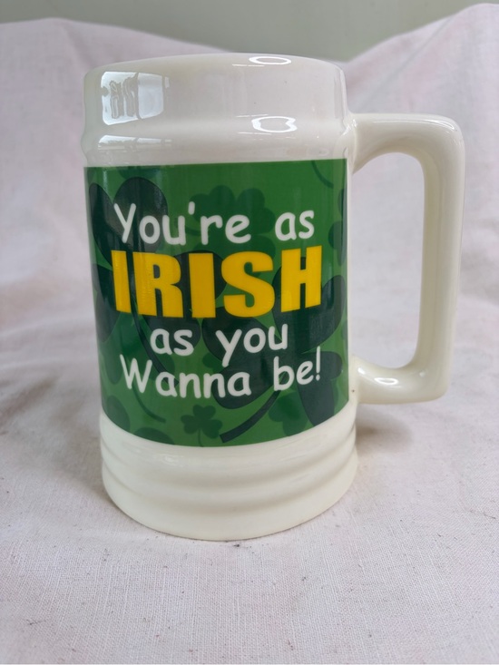 Other - You're As Irish As You Wanna Be Ceramic Beer Stein - Green